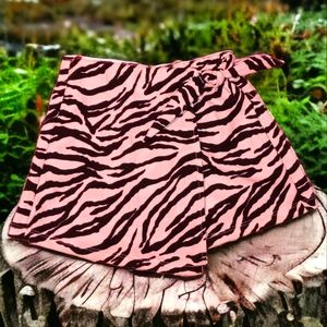 ZARA Girls Pink Zebra Print Wrap Skort, Size 6